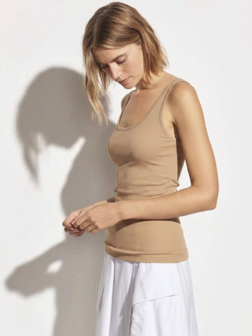 ☕️ Vince Taupe Ribbed Tank (M/L)